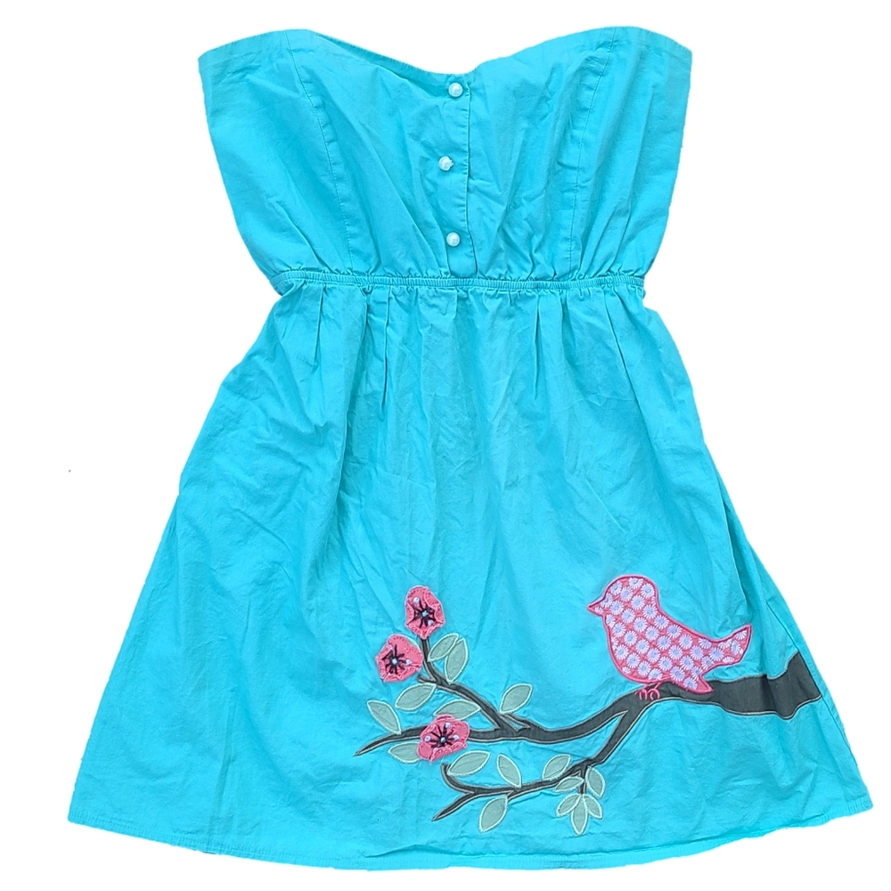 Judith March bird applique strapless dress